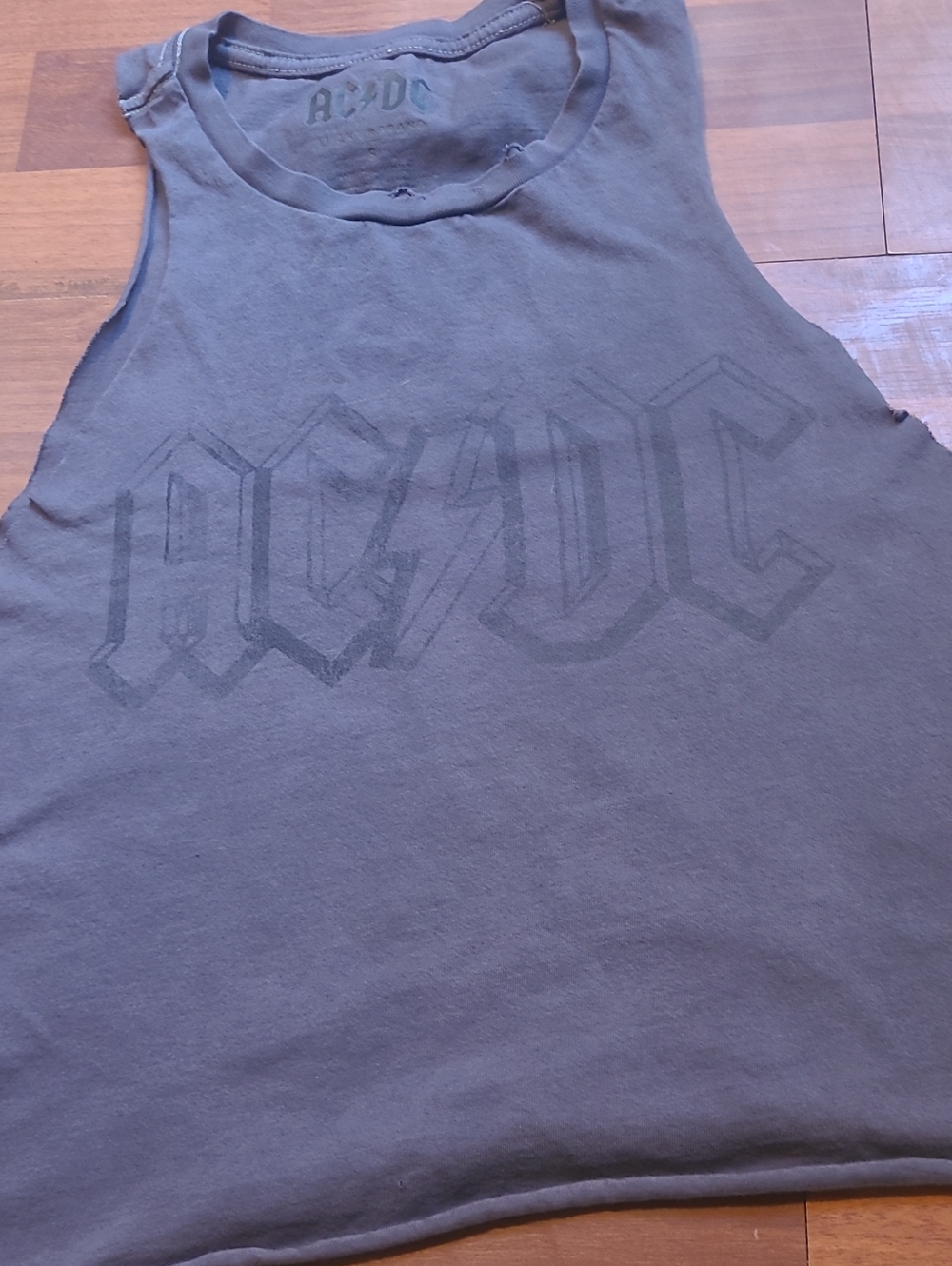 AC/DC Charcoal Grey Purple Sleeveless Band Tank From Lucky Brand